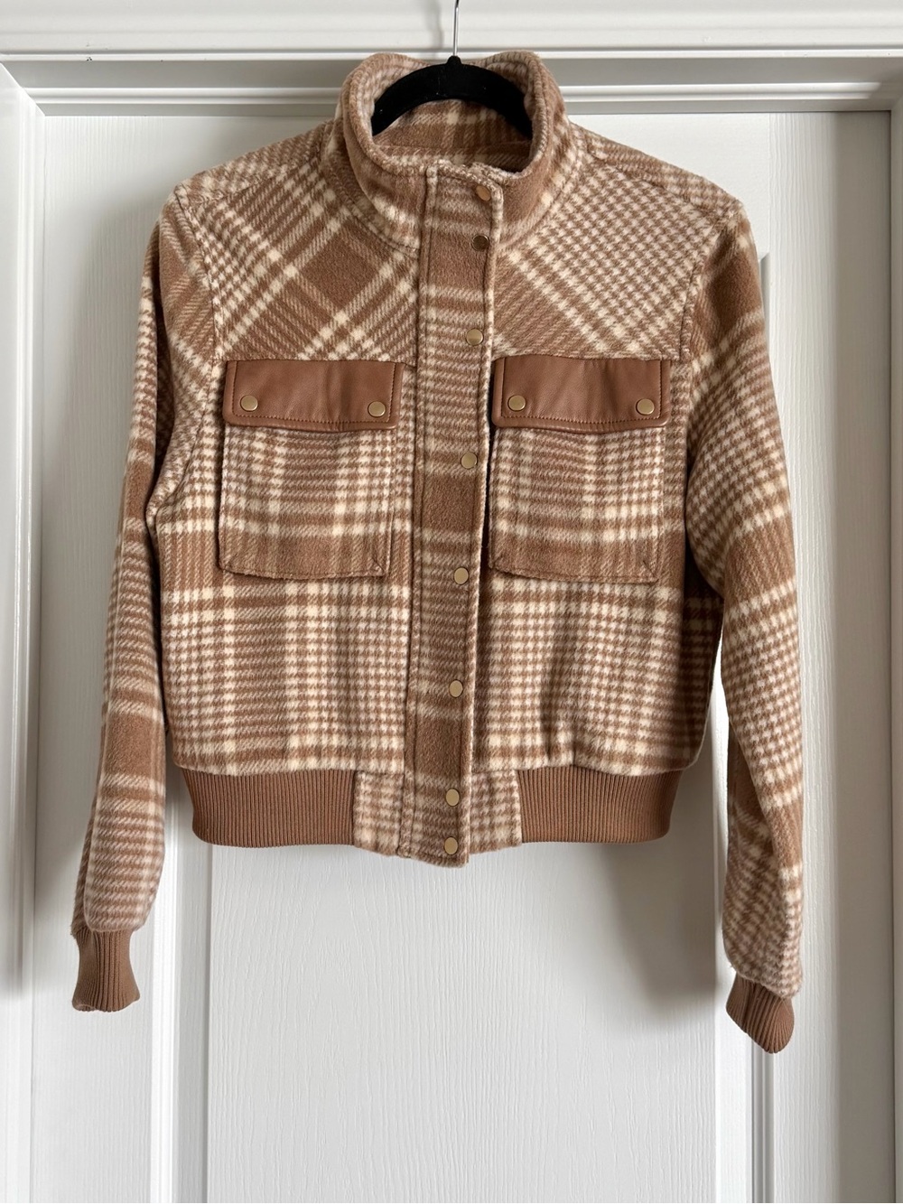 Anthropologie Avec Les Filles Plaid Bomber Jacket Size S - Picture 5 of 13